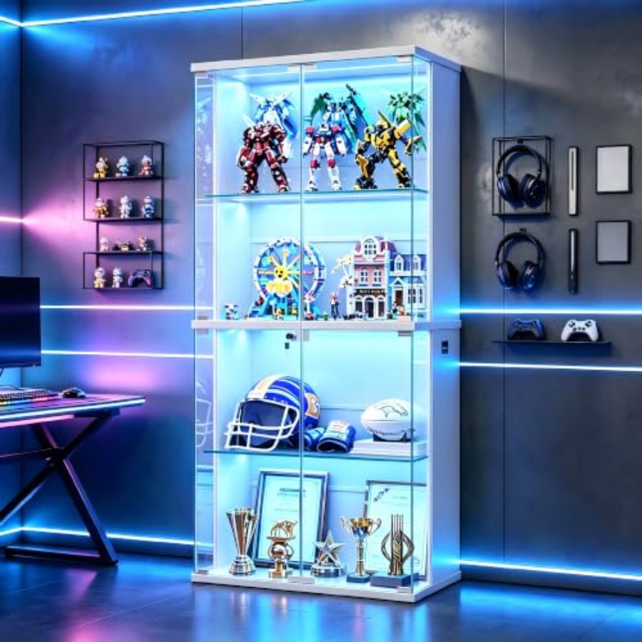 Glass Cabinet Display - 66 Glass Display Cabinet for Collectibles,
