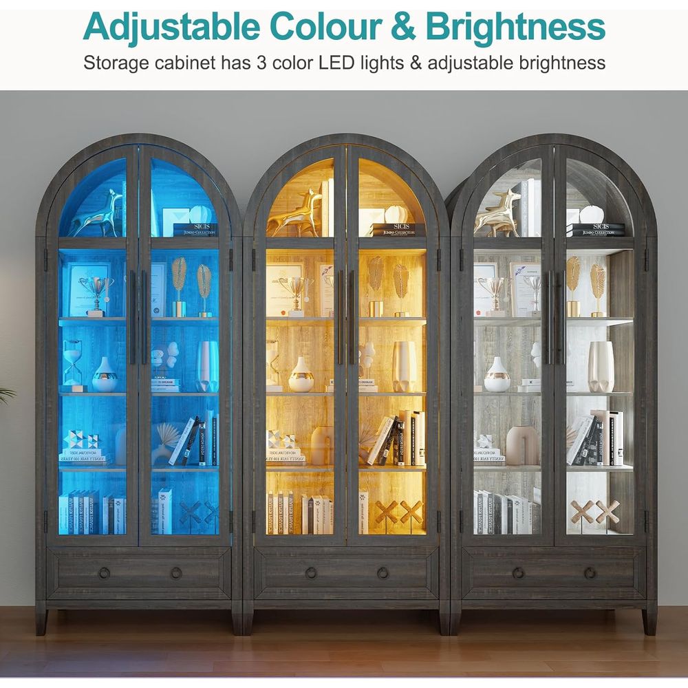 73 Arched Glass Display Cabine - огляд і ціна Glass Cabinet Display