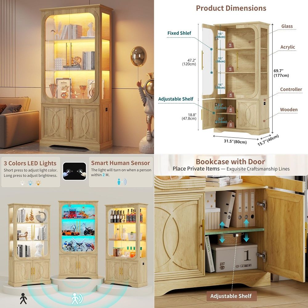 Display Cabinet with Glass Doo - огляд і ціна Glass Cabinet Display
