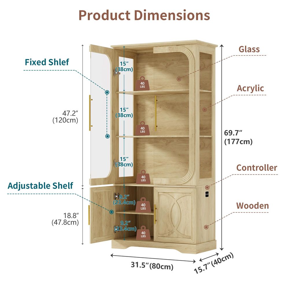 Display Cabinet with Glass Doo - огляд і ціна Glass Cabinet Display