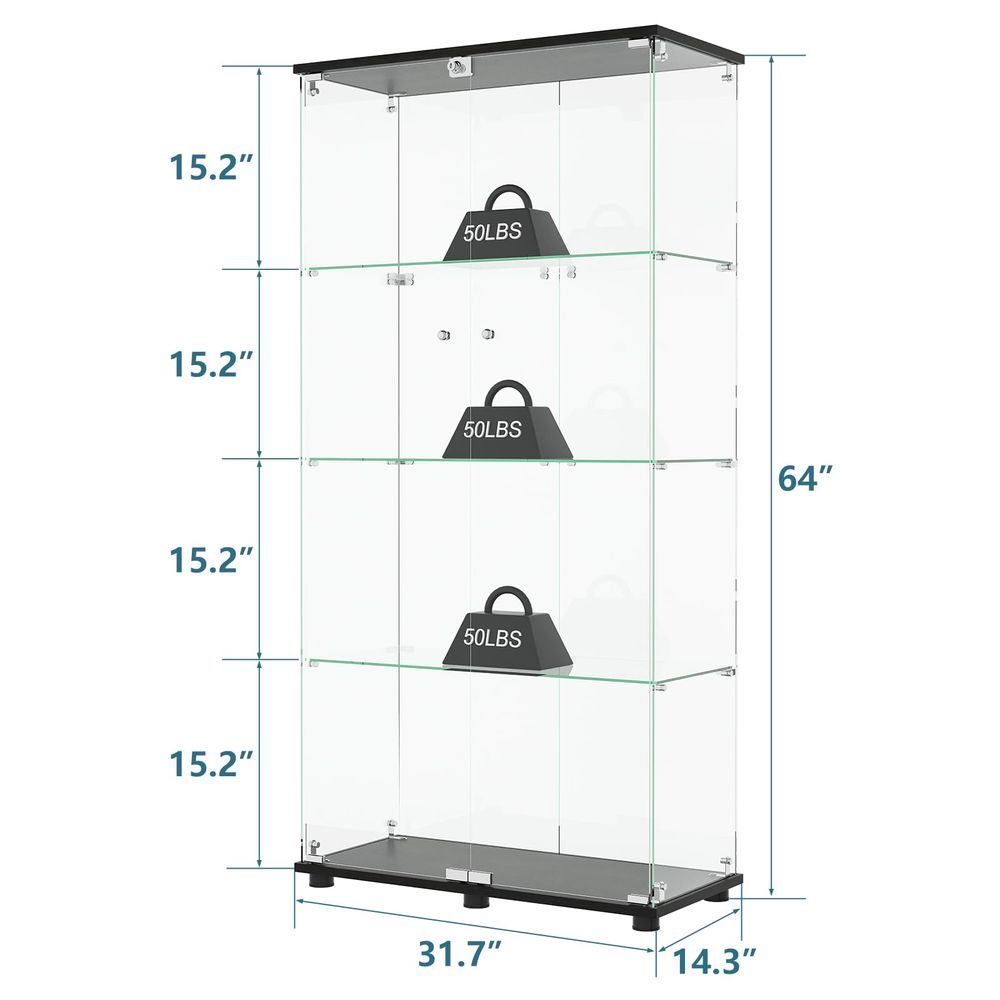 Display Cabinet with 4Shelf Do - огляд і ціна Glass Cabinet Display