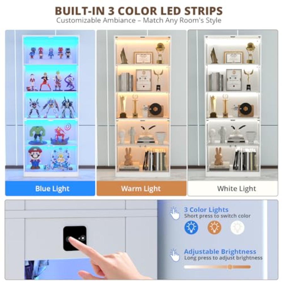 80'' Display Cabinet with Glas - огляд і ціна Glass Cabinet Display