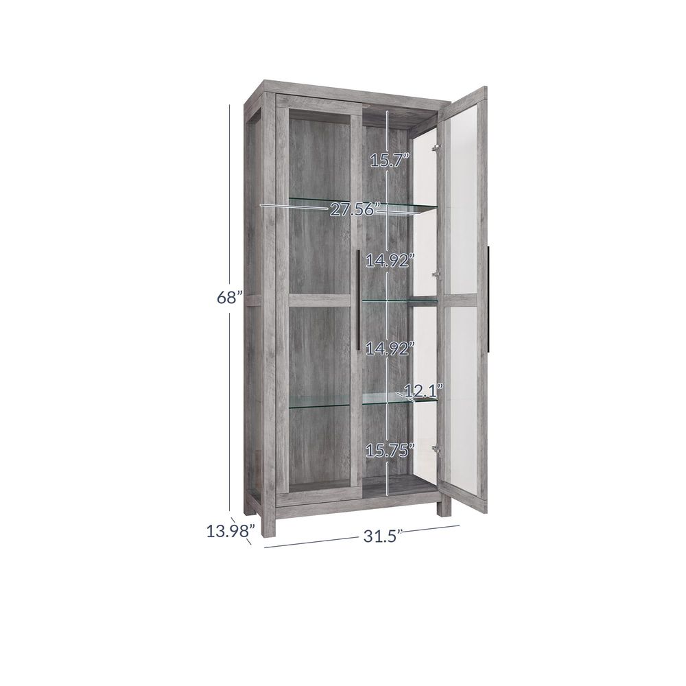 Glass Display Cabinet, Tall Cu - огляд і ціна Glass Cabinet Display