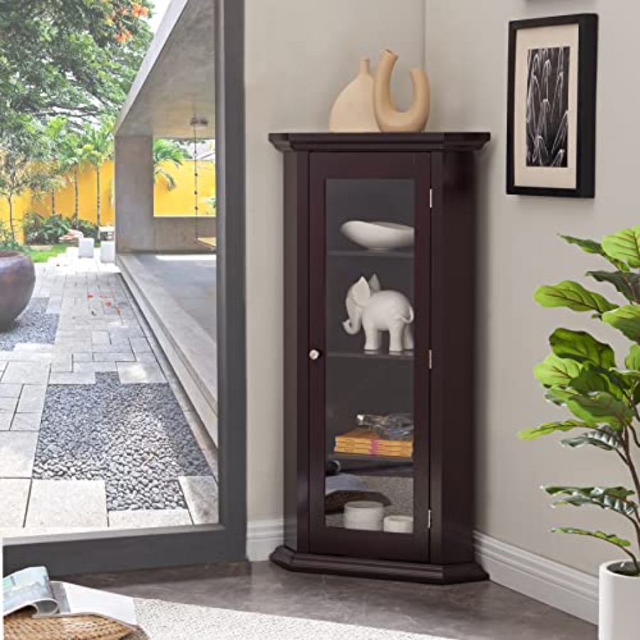 Corner curio display cabinet f - огляд і ціна Glass Cabinet Display