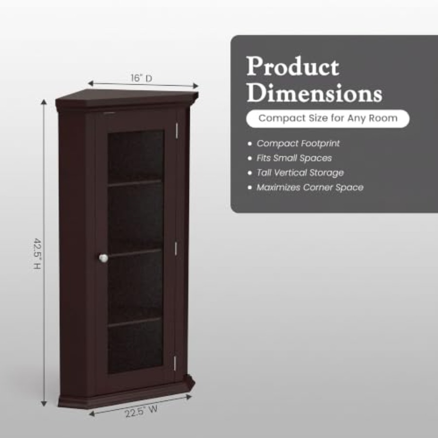 Corner curio display cabinet f - огляд і ціна Glass Cabinet Display