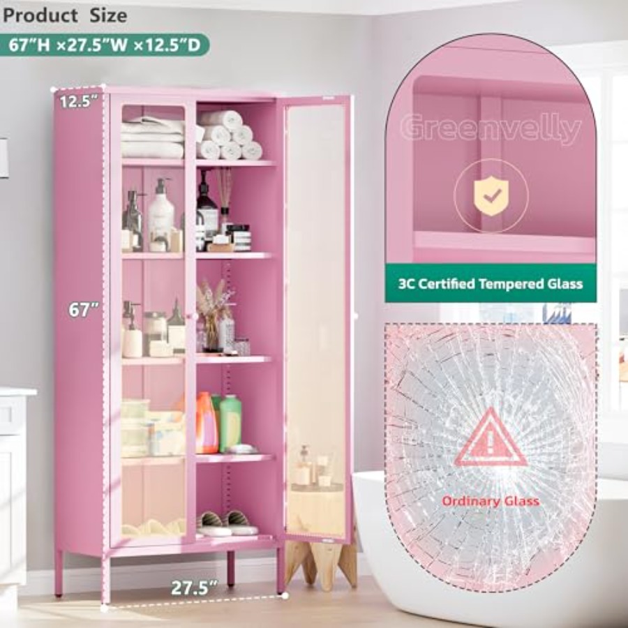 5-Tier Glass Display Cabinet f - огляд і ціна Glass Cabinet Display